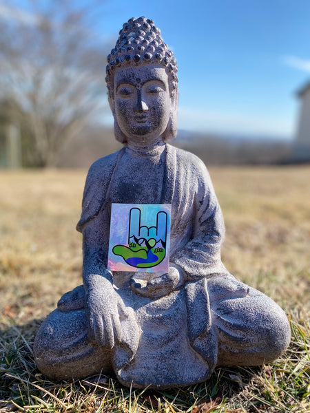 Buddha Approved Après Hike Logo holographic sticker 