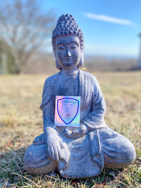 Buddha Approved Après Swim holographic sticker
