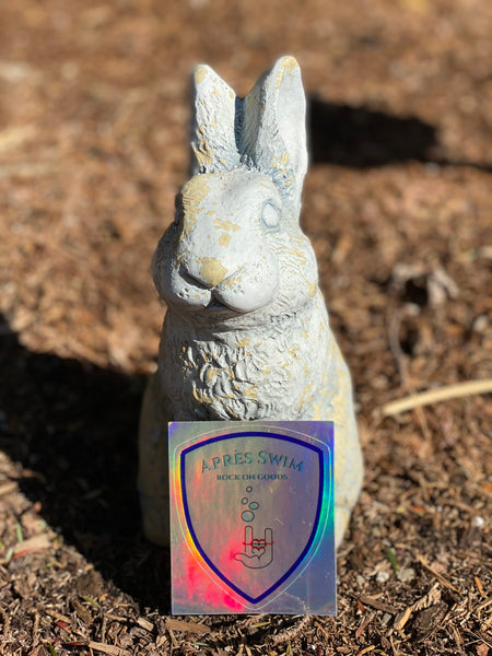 Bunny Approved Après Swim holographic sticker