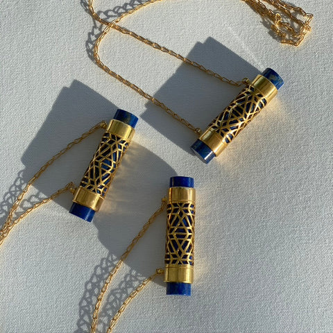 Lapis Lazuli Bar Necklace