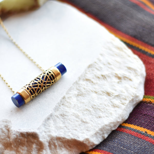 Lapis Lazuli Bar Necklace