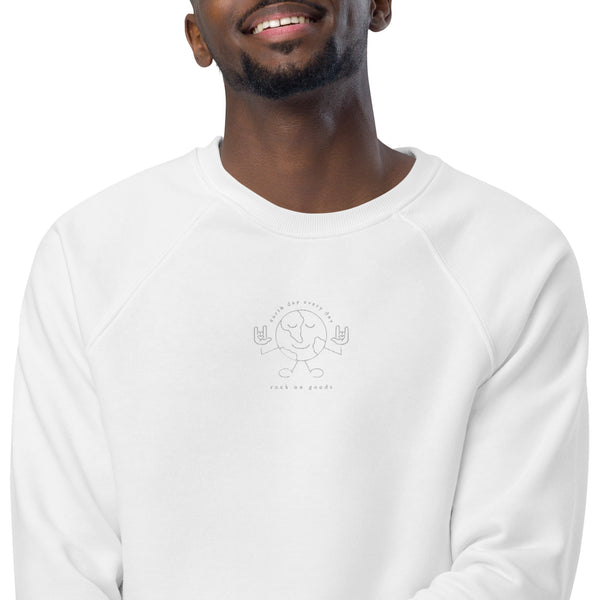 Unisex Earth Day Every Day Organic Raglan Sweatshirt