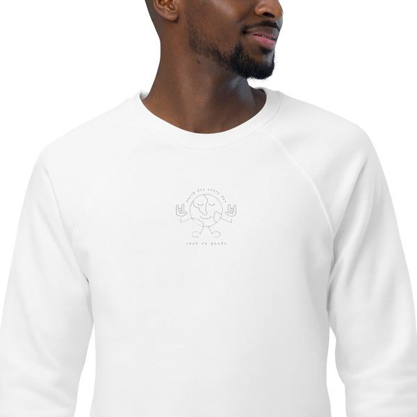 Unisex Earth Day Every Day Organic Raglan Sweatshirt