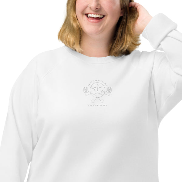 Unisex Earth Day Every Day Organic Raglan Sweatshirt